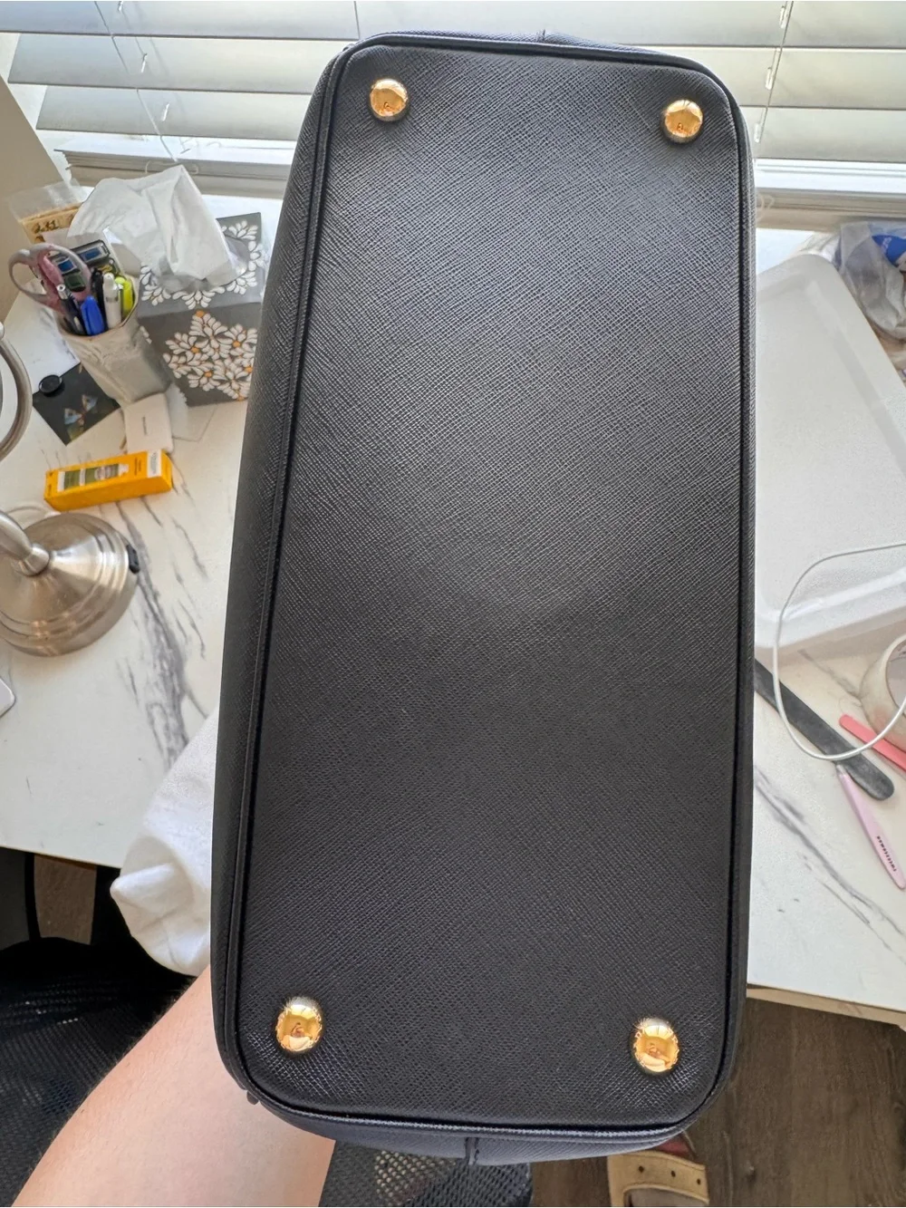 Prada Galleria Black Saffiano with Gold Hardware